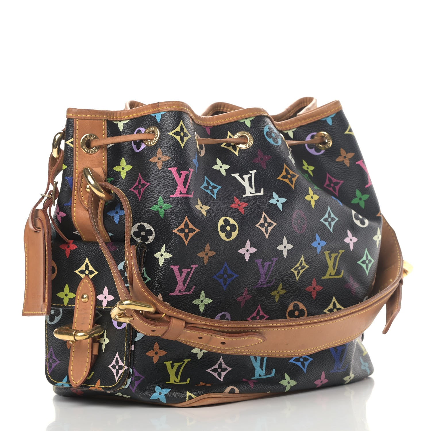 Louis Vuitton Monogram Multicolor Petit Noe Black 2 of 10