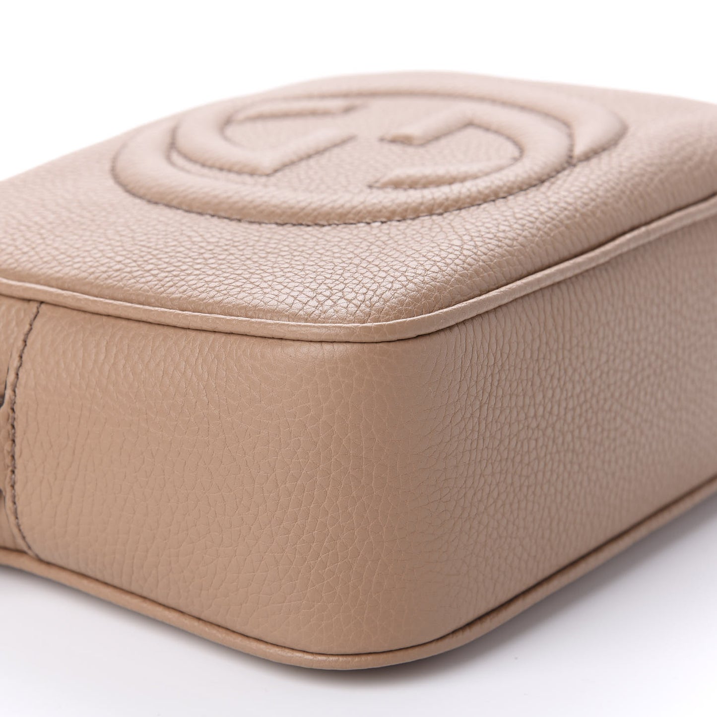 Pebbled Calfskin Small Soho Disco Bag Rose Beige