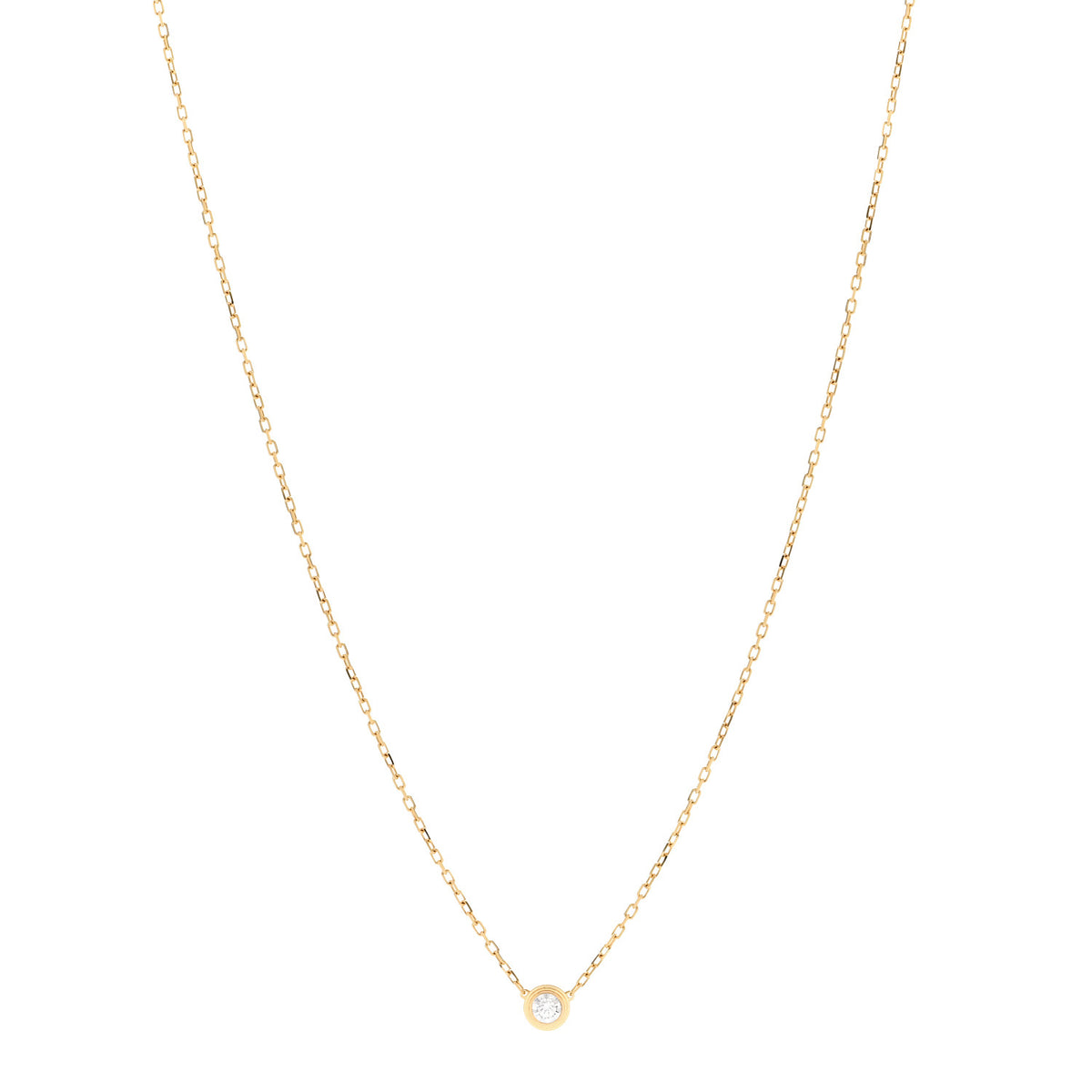 Cartier 18K Yellow Gold Diamond LM D'Amour Pendant Necklace 1 of 7