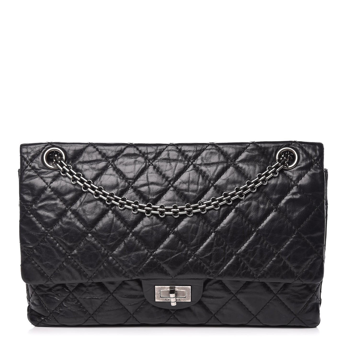 Aged Calfskin Quilted 2.55 Reissue 226 Flap Black