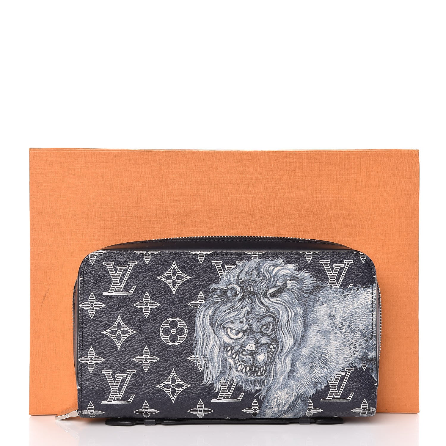 Louis Vuitton Savane Monogram Lion Chapman XL Zippy Wallet Ink 15 of 15
