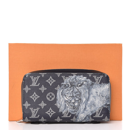 Louis Vuitton Savane Monogram Lion Chapman XL Zippy Wallet Ink 15 of 15