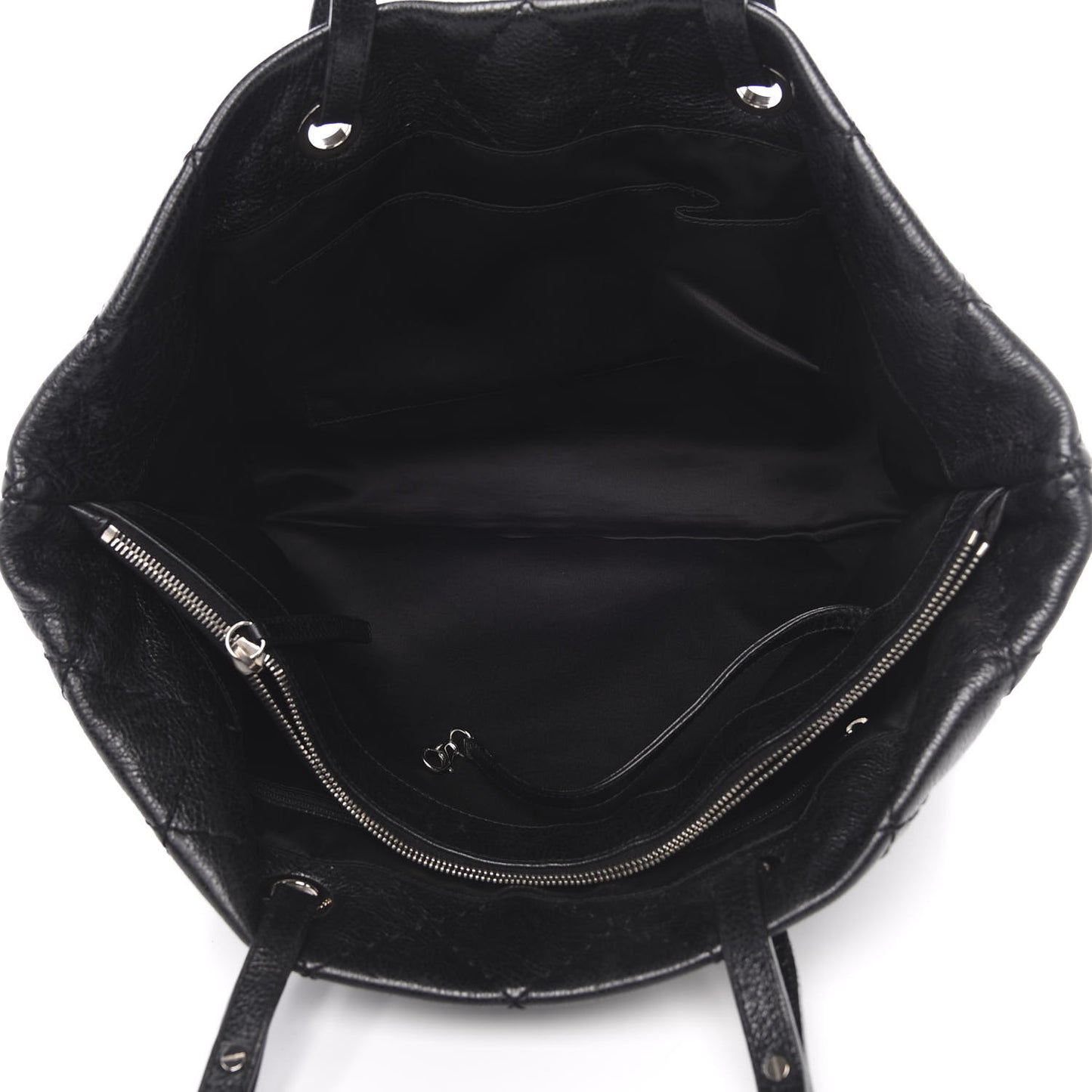 Glazed Calfskin Large On The Road Tote Black