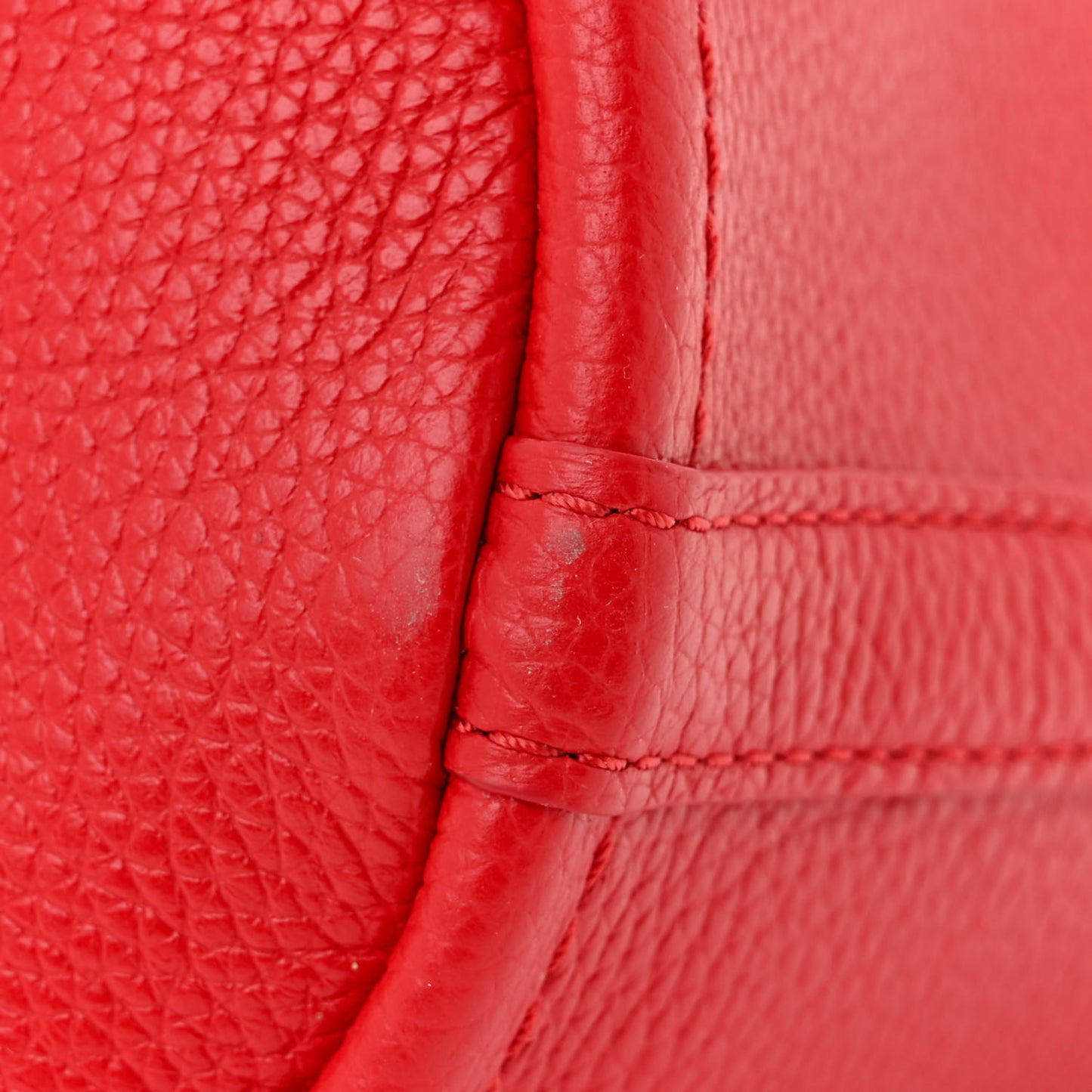 Grained Calfskin The Mini Bucket Bag True Red
