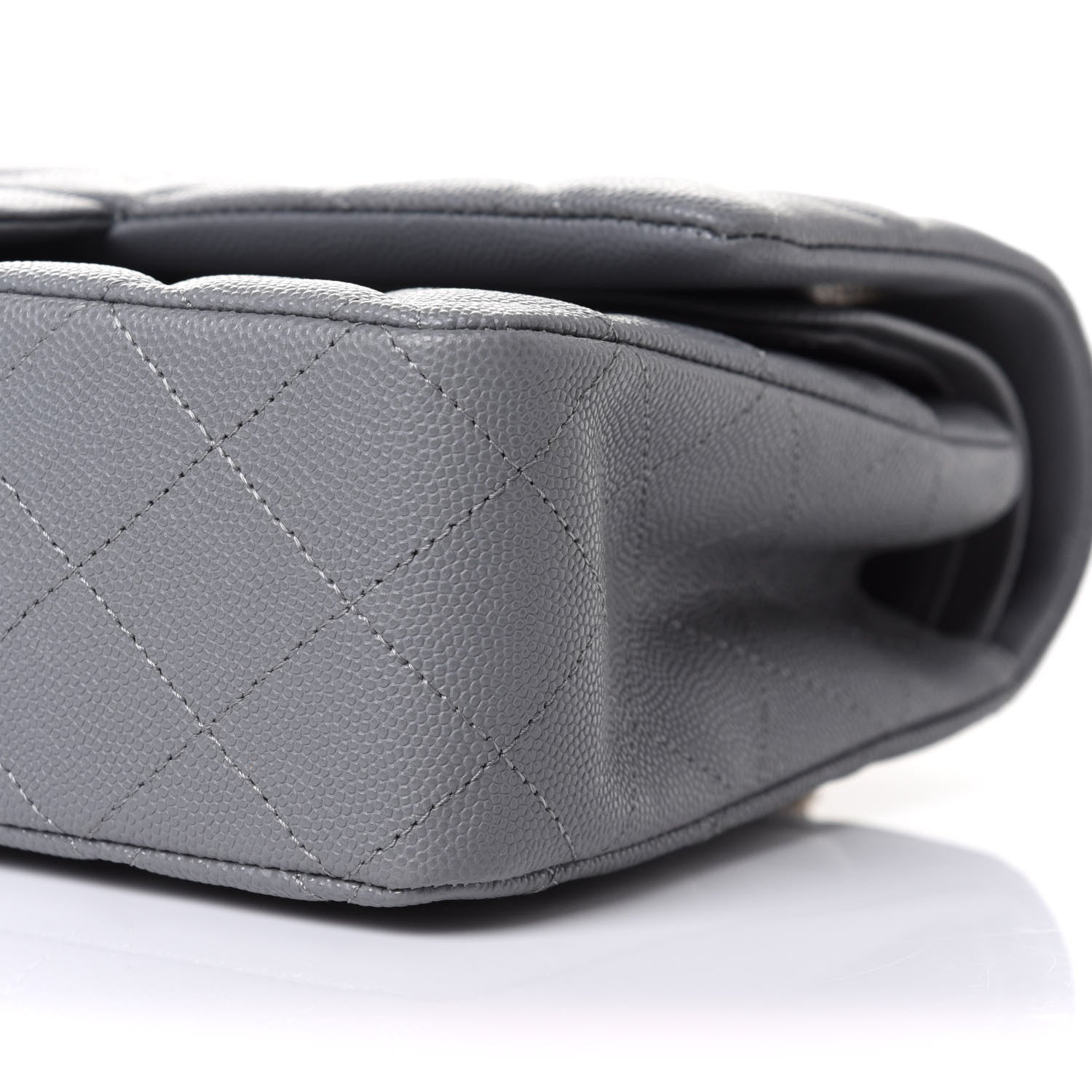 Chanel Caviar Quilted Medium Double Flap Grey 9 of 10