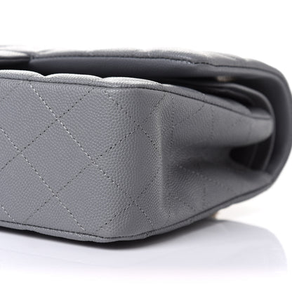Chanel Caviar Quilted Medium Double Flap Grey 9 of 10