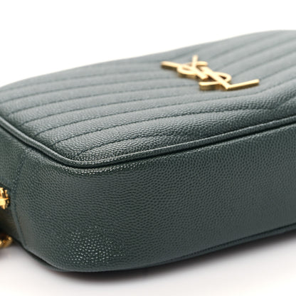 Saint Laurent Grain De Poudre Matelasse Monogram Mini Lou Camera Bag New Vert Fonce 8 of 10
