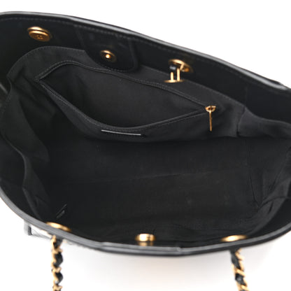 Chanel Aged Calfskin Small Charms Deauville Tote Black 6 of 12