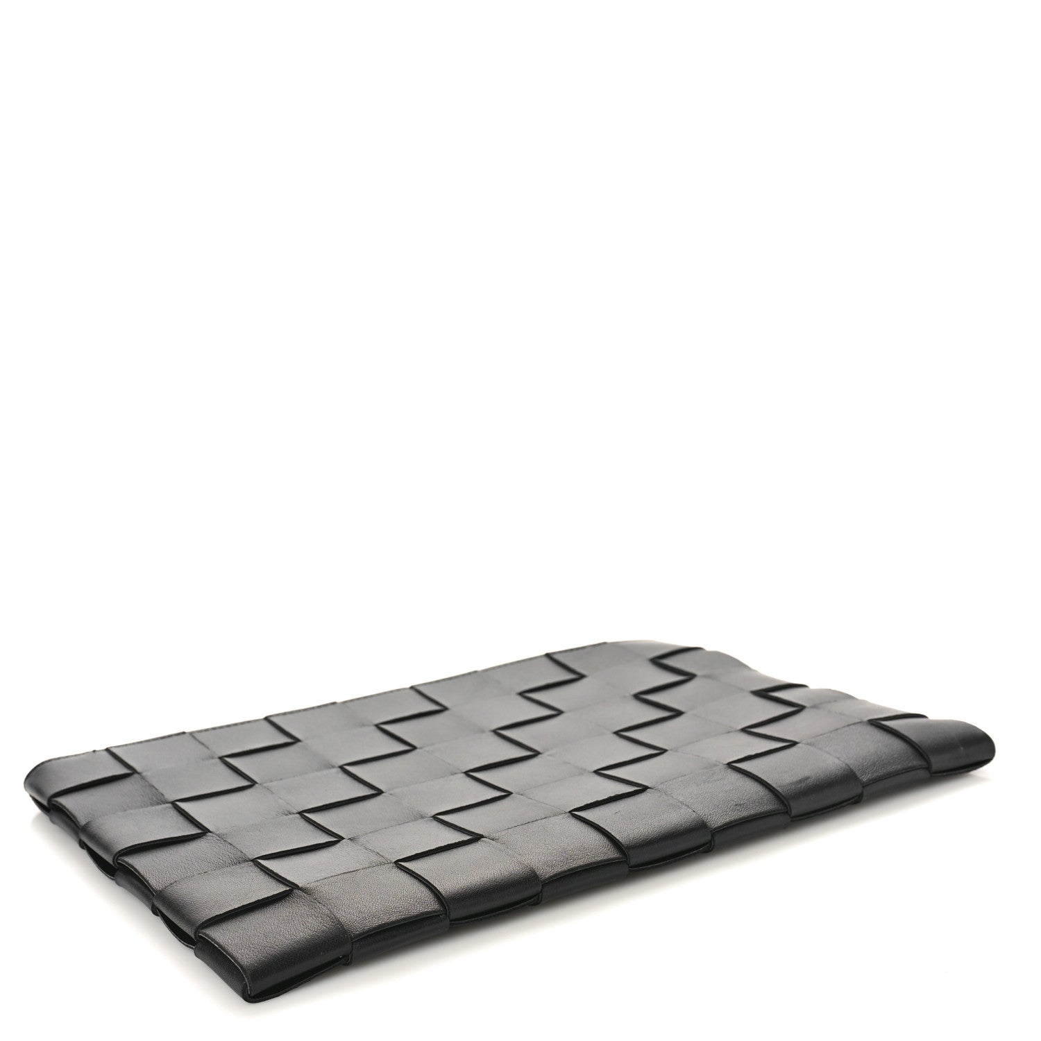 Bottega Veneta Nappa Maxi Intrecciato Large Cassette Flat Zip Pouch Black 4 of 9