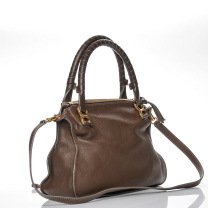 Chloe Calfskin Medium Marcie Satchel Brown Seed 3 of 7