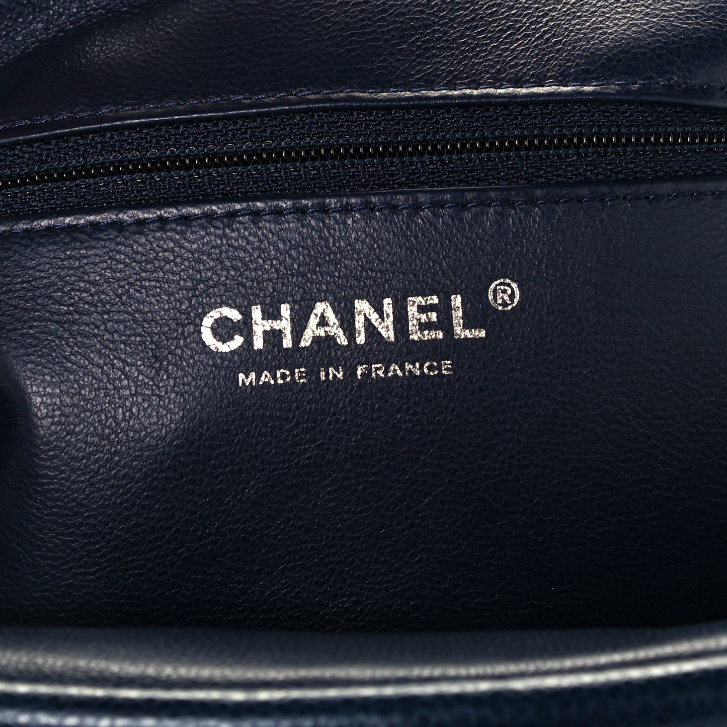 Caviar Quilted Timeless Clutch Dark Blue