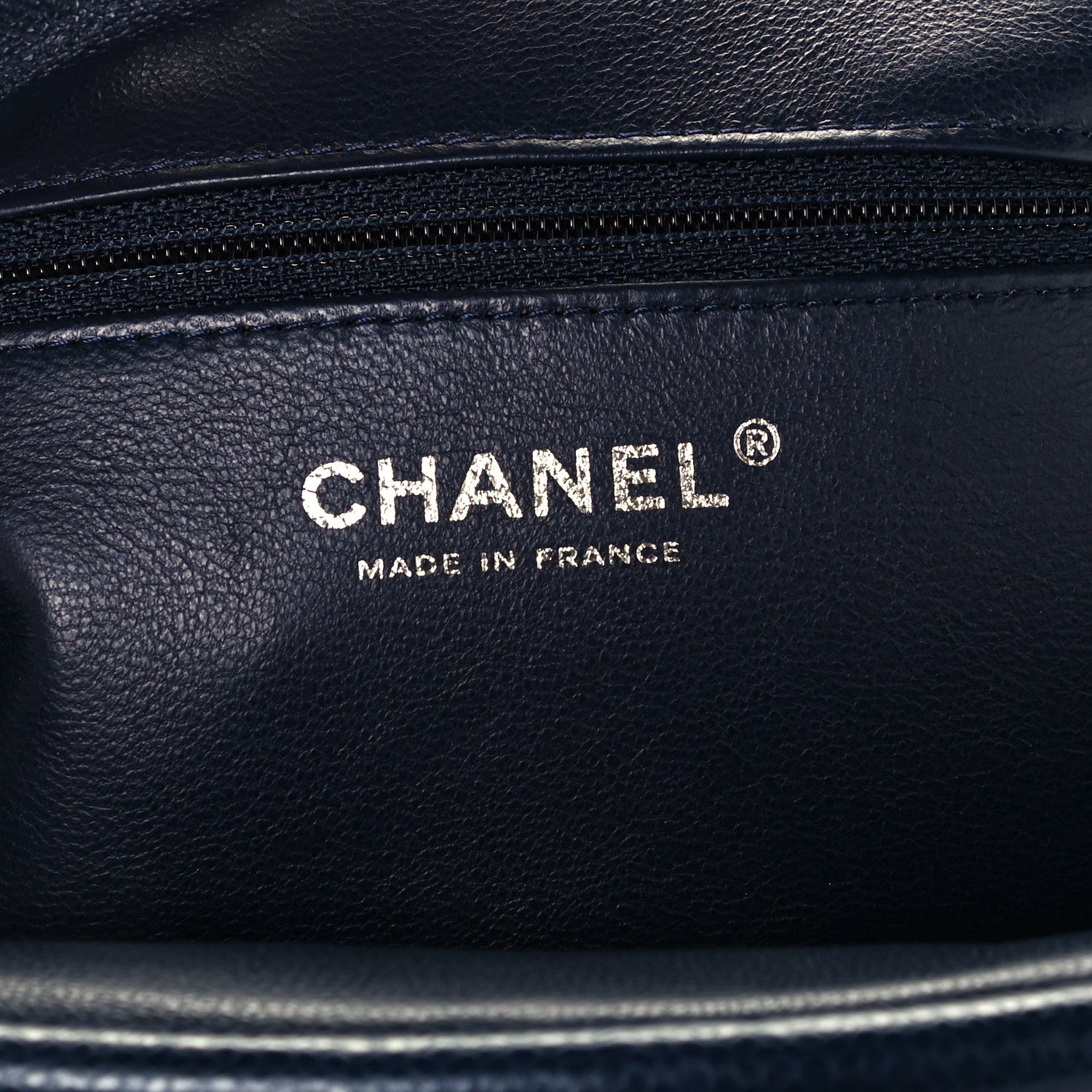 Chanel Caviar Quilted Timeless Clutch Dark Blue 6 of 11