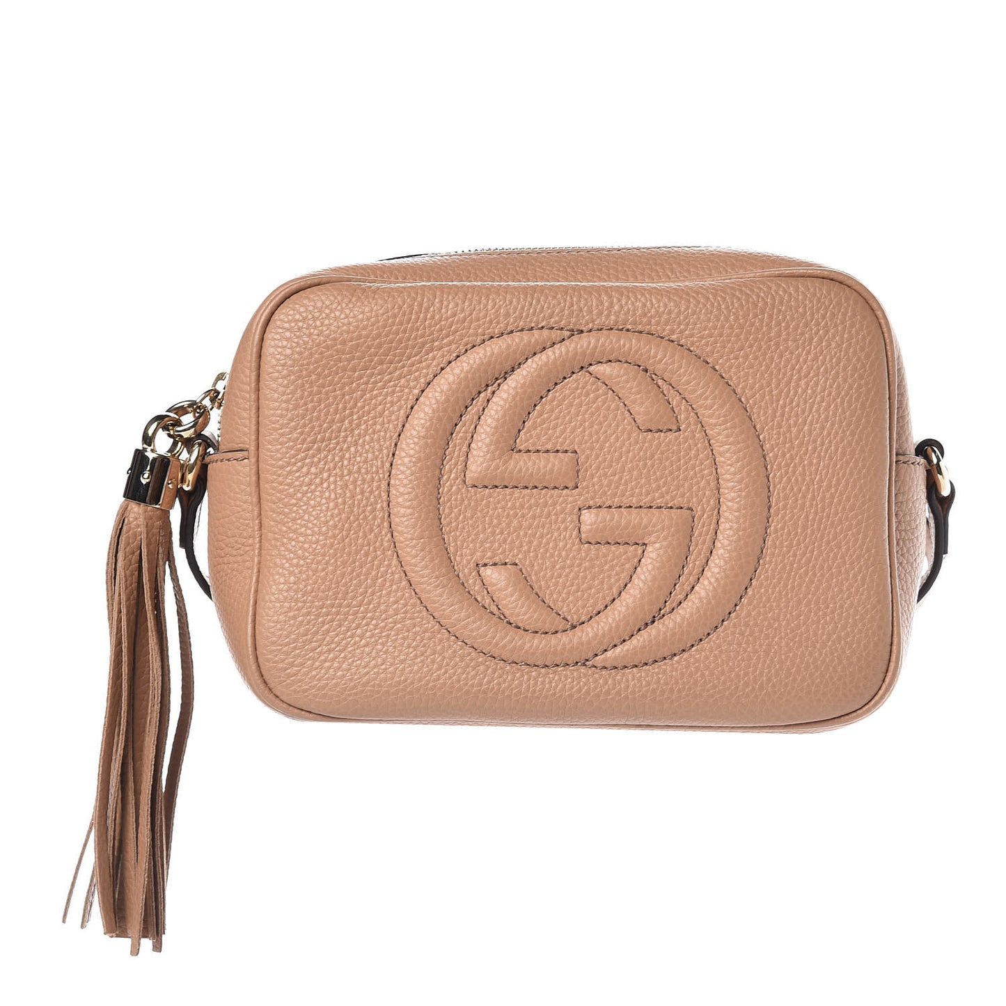 Pebbled Calfskin Small Soho Disco Bag Rose Beige