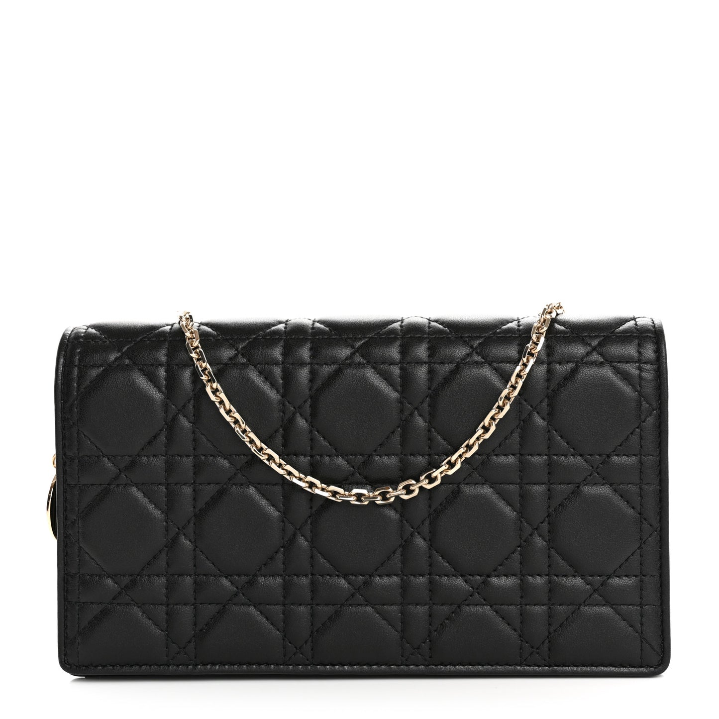 Lambskin Cannage Lady Dior Pouch Black