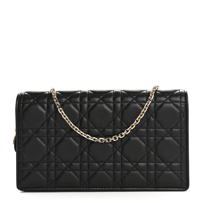 Christian Dior Lambskin Cannage Lady Dior Pouch Black 1 of 13