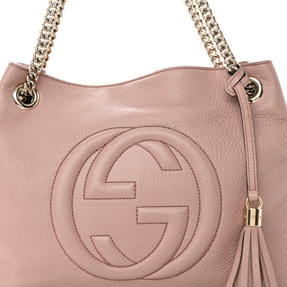 Gucci Pebbled Calfskin Medium Soho Chain Shoulder Bag Dark Cipria 8 of 21