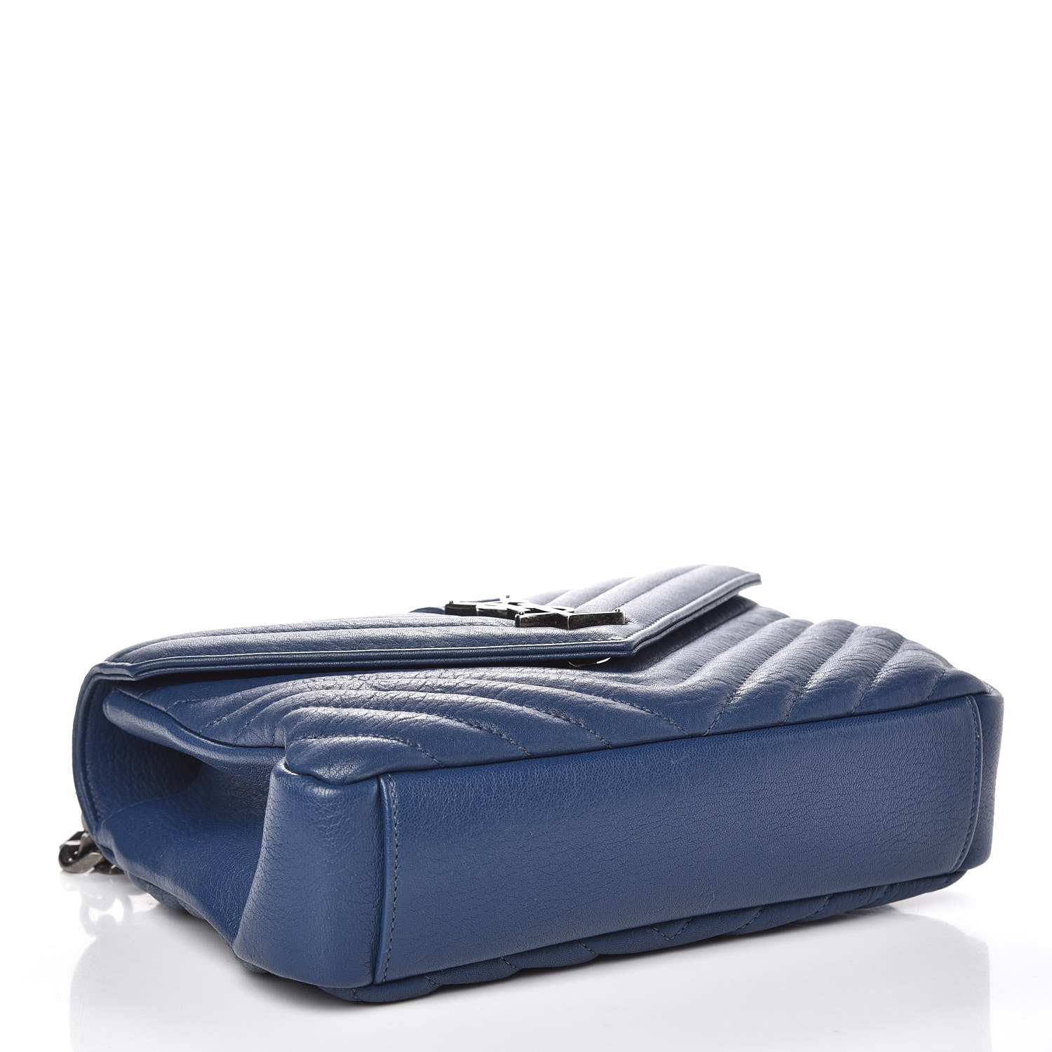 Saint Laurent Sheepskin Matelasse Monogram Medium College Bag Navy 4 of 9