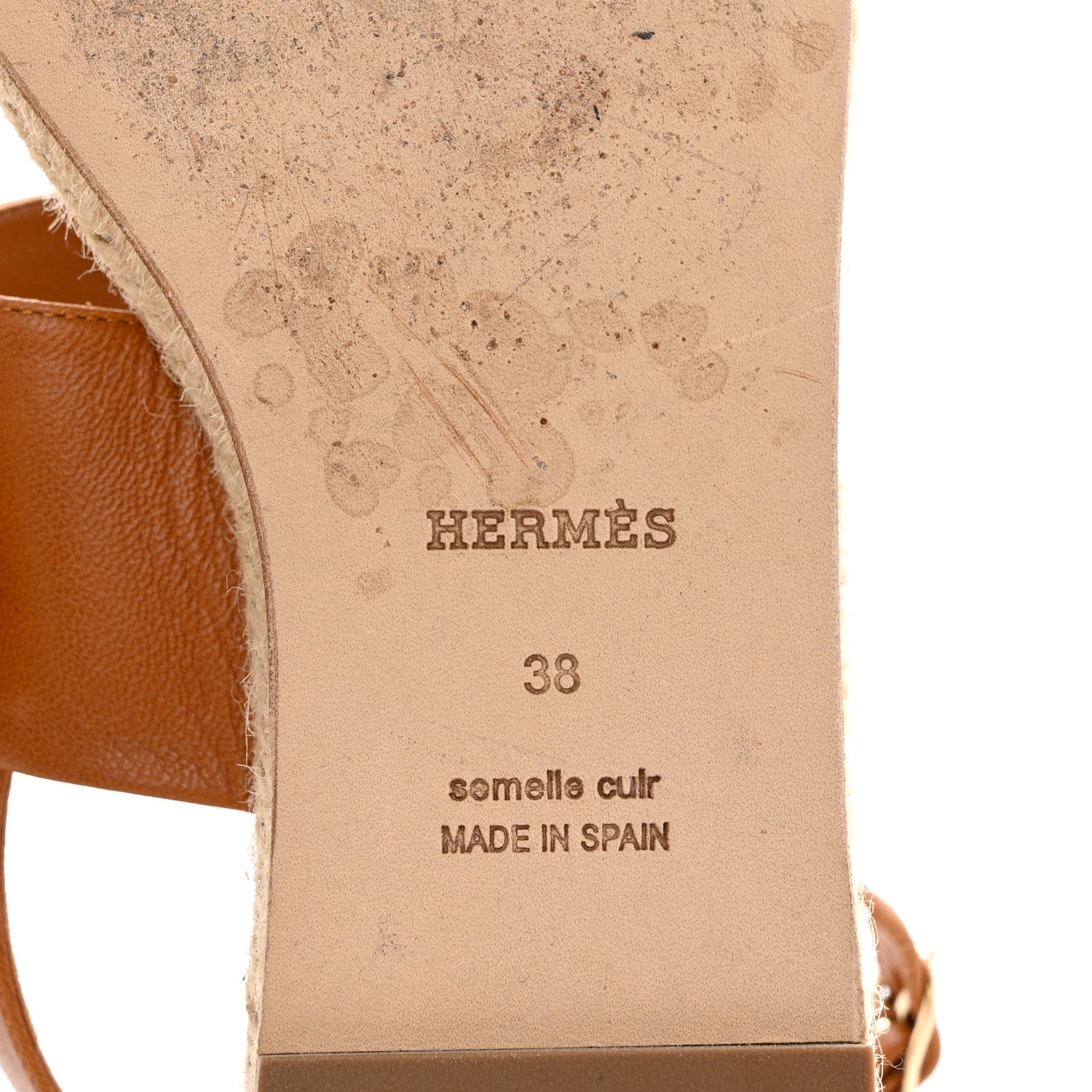 Hermes Goatskin Eloise Espadrille Sandals 38 Beige Doré 6 of 11