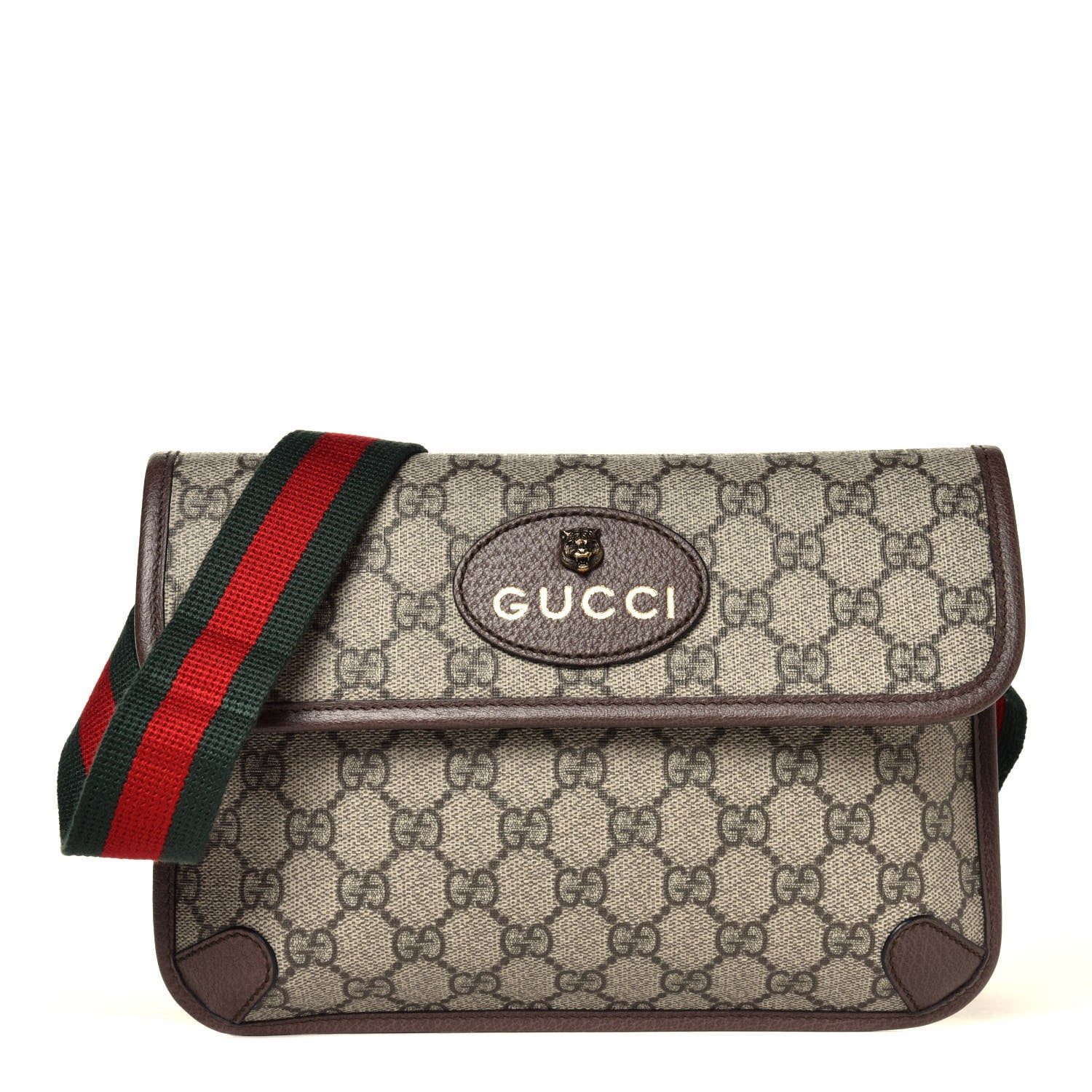 Gucci GG Supreme Monogram Neo Vintage Web Belt Bag Brown 1 of 8