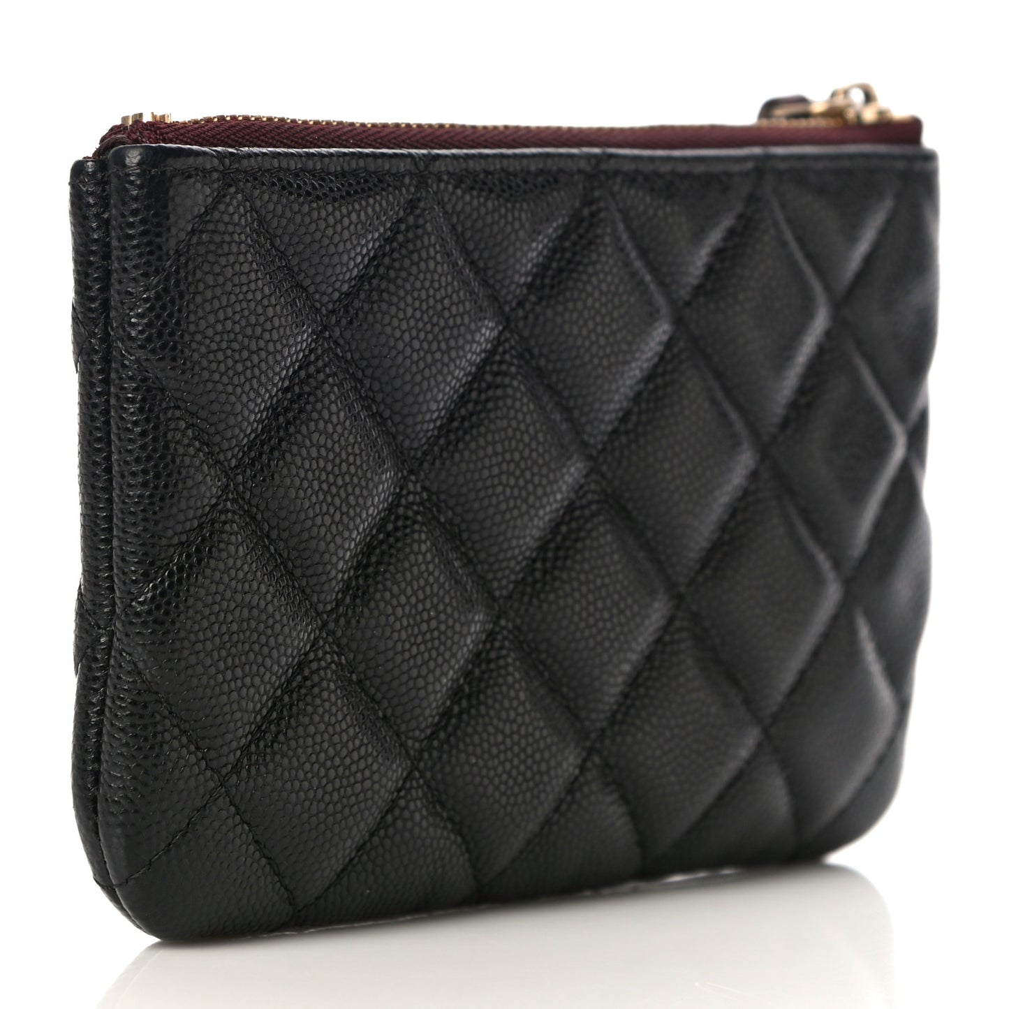 Caviar Quilted Small Cosmetic Case Black