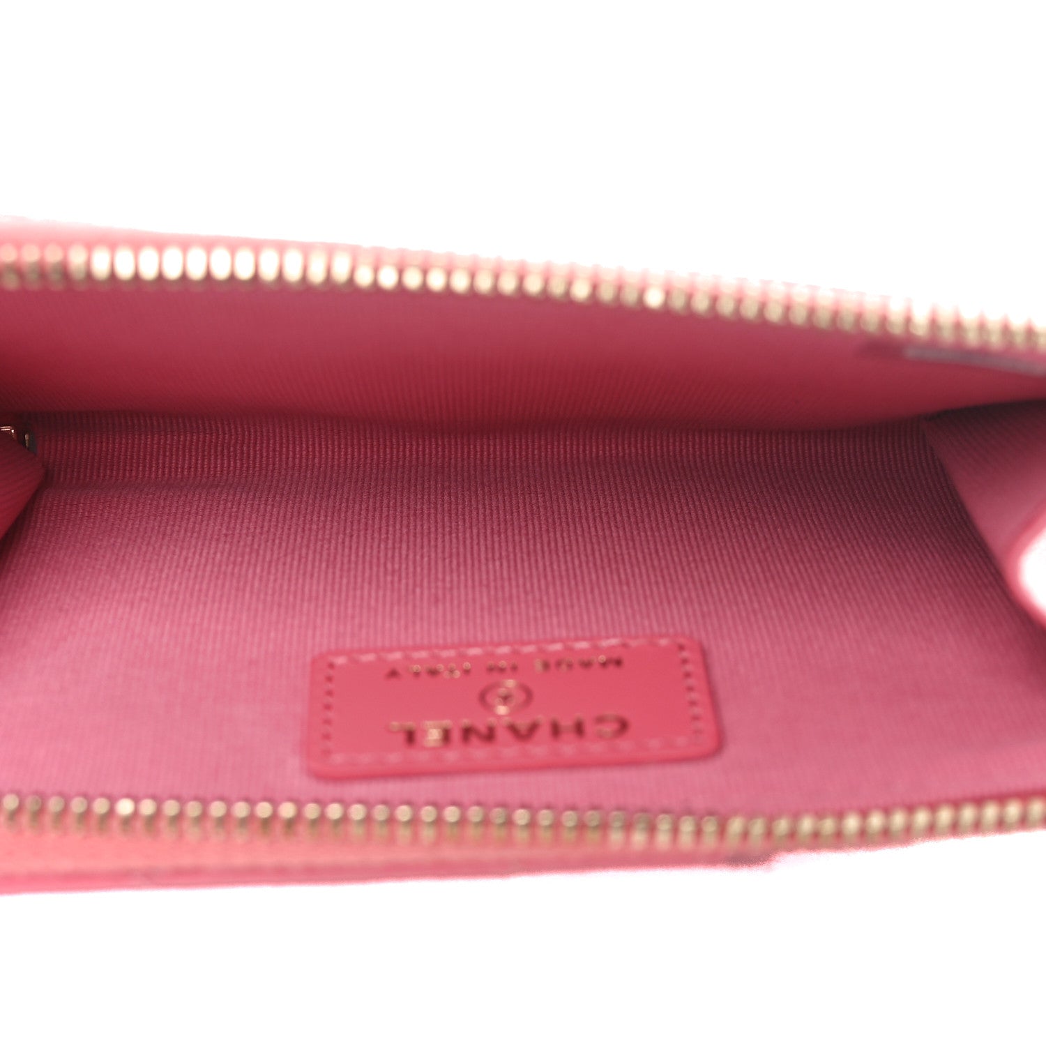 Chanel Caviar Quilted CC Zip Around Card Holder Pink 5 of 7