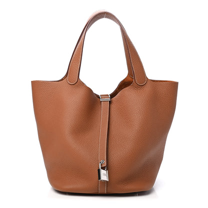 Hermes Taurillon Clemence Picotin Lock 26 GM Gold 1 of 9