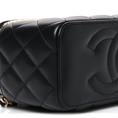 Chanel Lambskin Quilted Pearl Crush Small Vanity Case With Chain Black 9 of 10