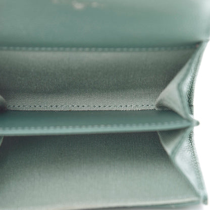 Chanel Iridescent Caviar Quilted Flap Card Holder Wallet Light Blue 5 of 9