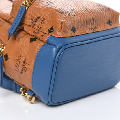 MCM Visetos X-Mini Stark Backpack Cognac Blue 7 of 8