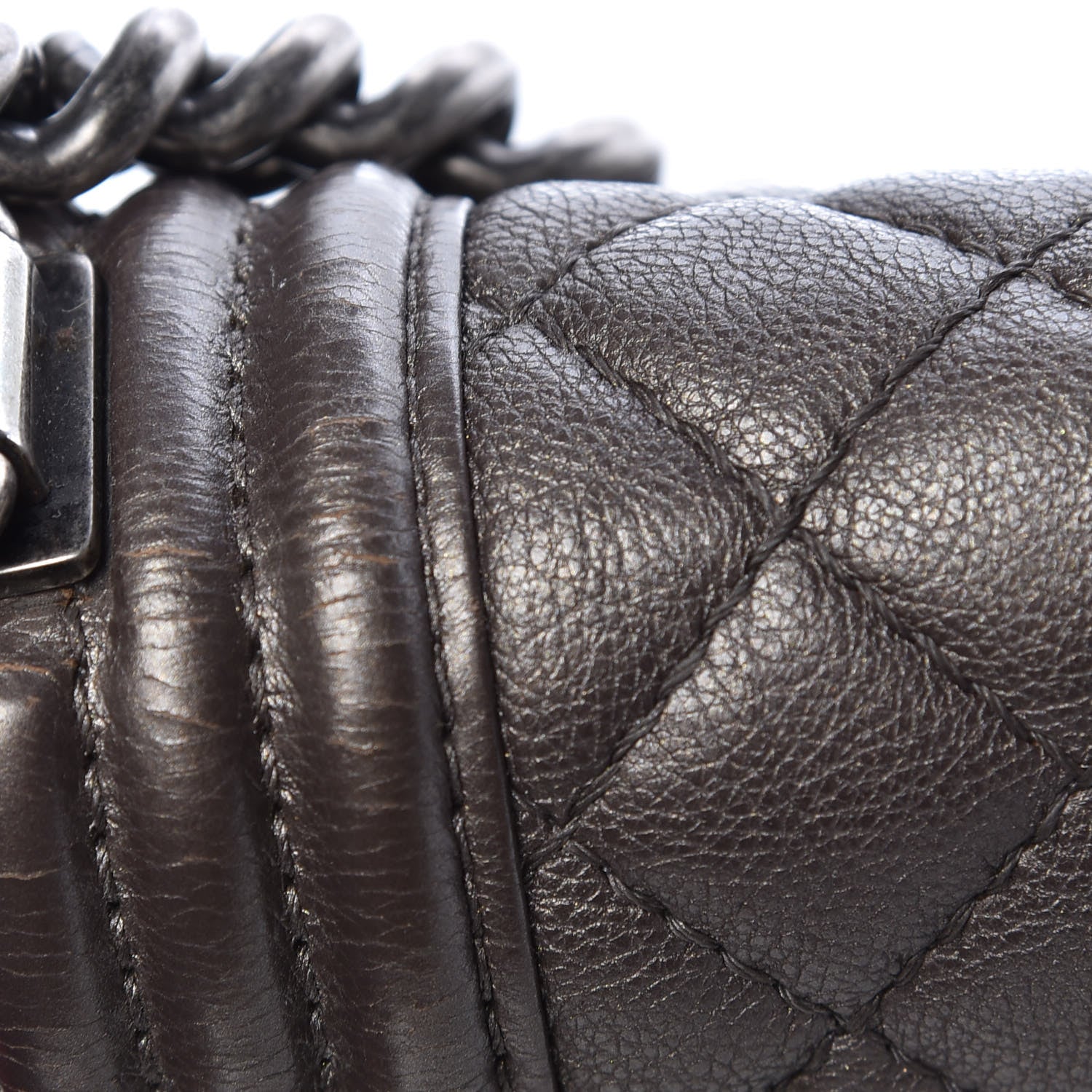 Chanel Metallic Calfskin Quilted Medium Boy Flap Dark Silver 10 of 19