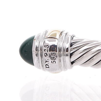 David Yurman Sterling Silver 14K Yellow Gold Malachite 5mm Cable Classic Bracelet 4 of 10