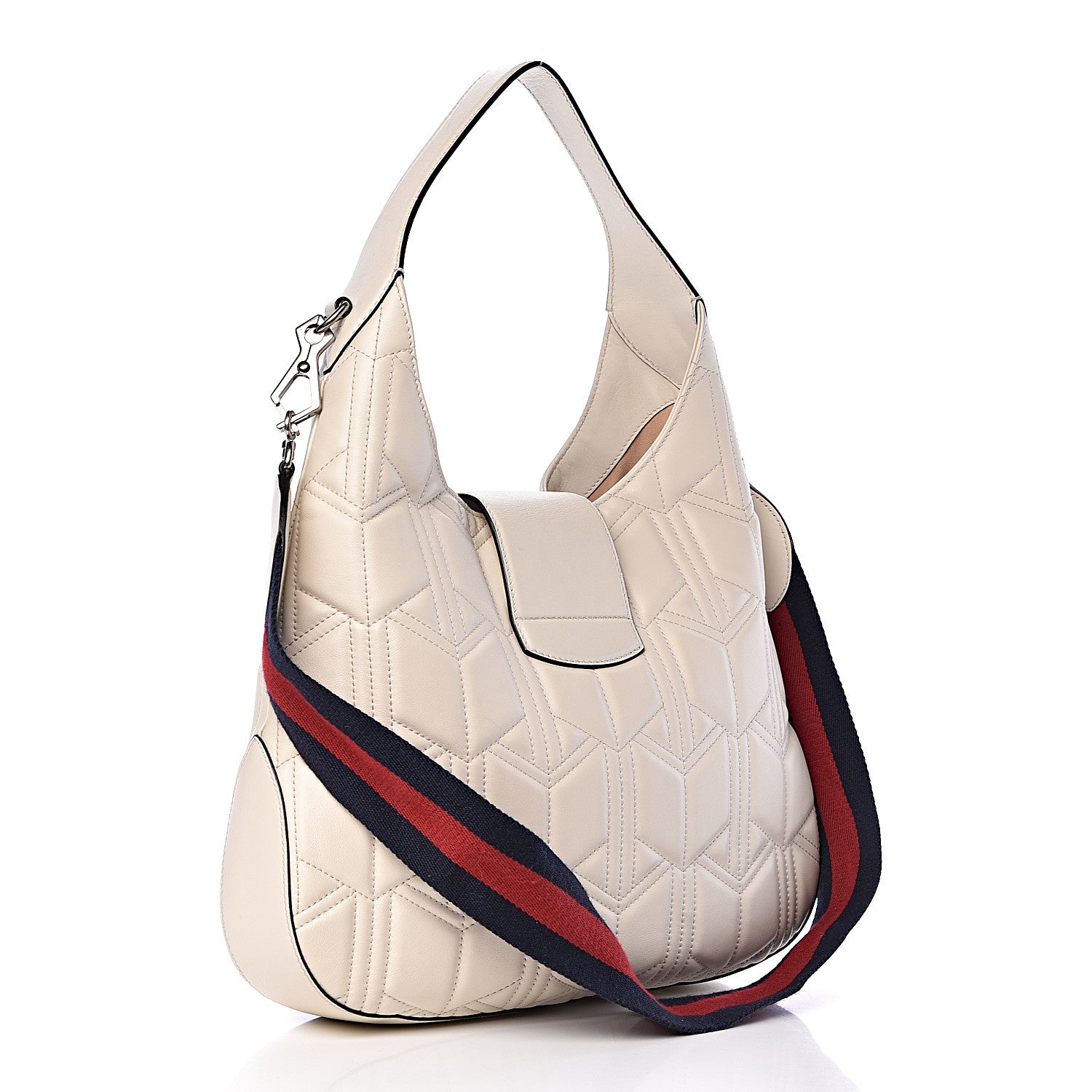 Gucci Calfskin Web Quilted Medium Dionysus Hobo White 3 of 13