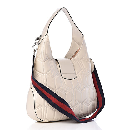 Gucci Calfskin Web Quilted Medium Dionysus Hobo White 3 of 13