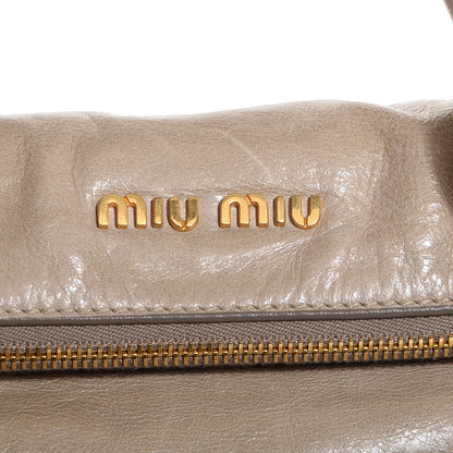 Miu Miu Vitello Lux Medium Bow Bag Pomice 10 of 10