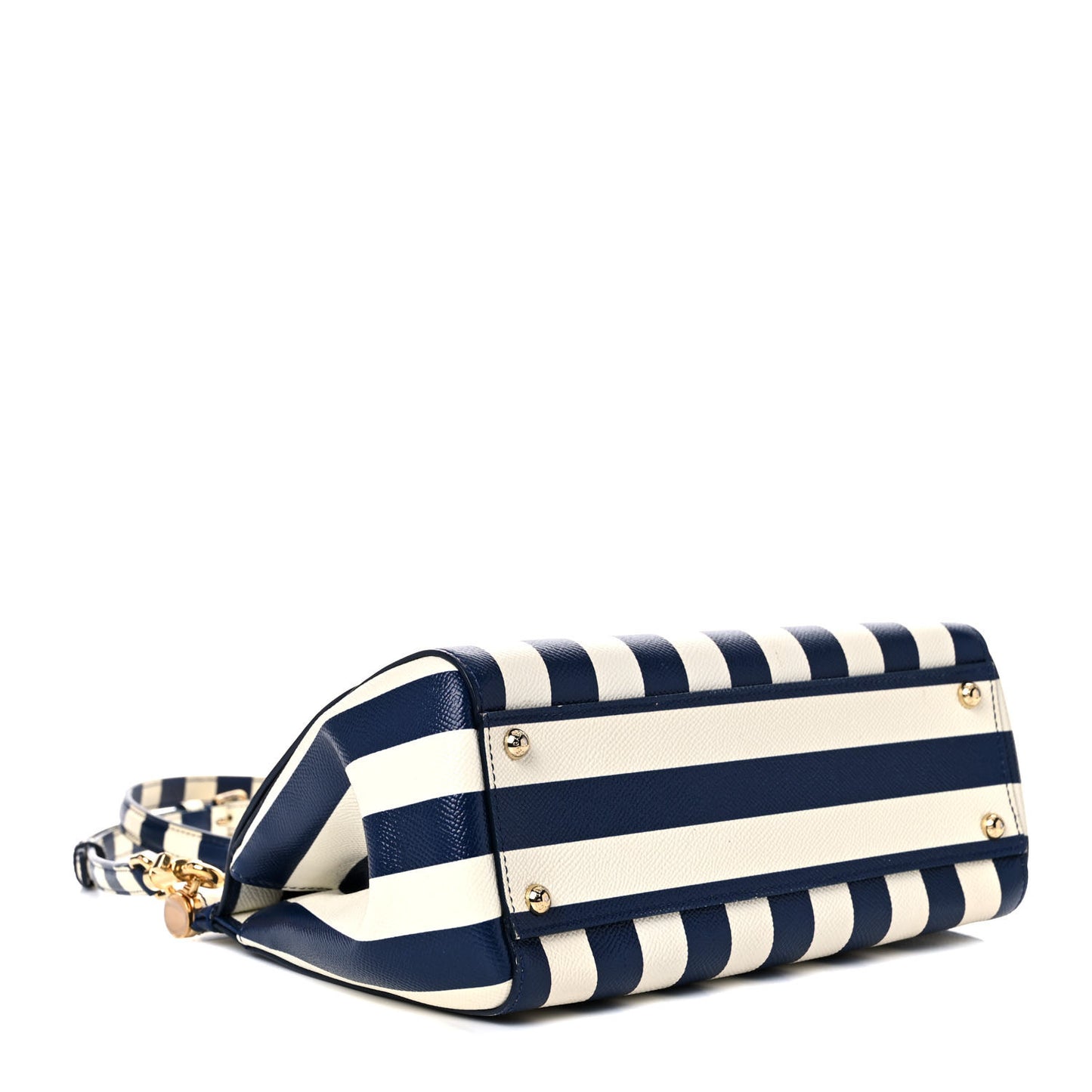 Dauphine Embroidered Striped Print Medium Miss Sicily Satchel White