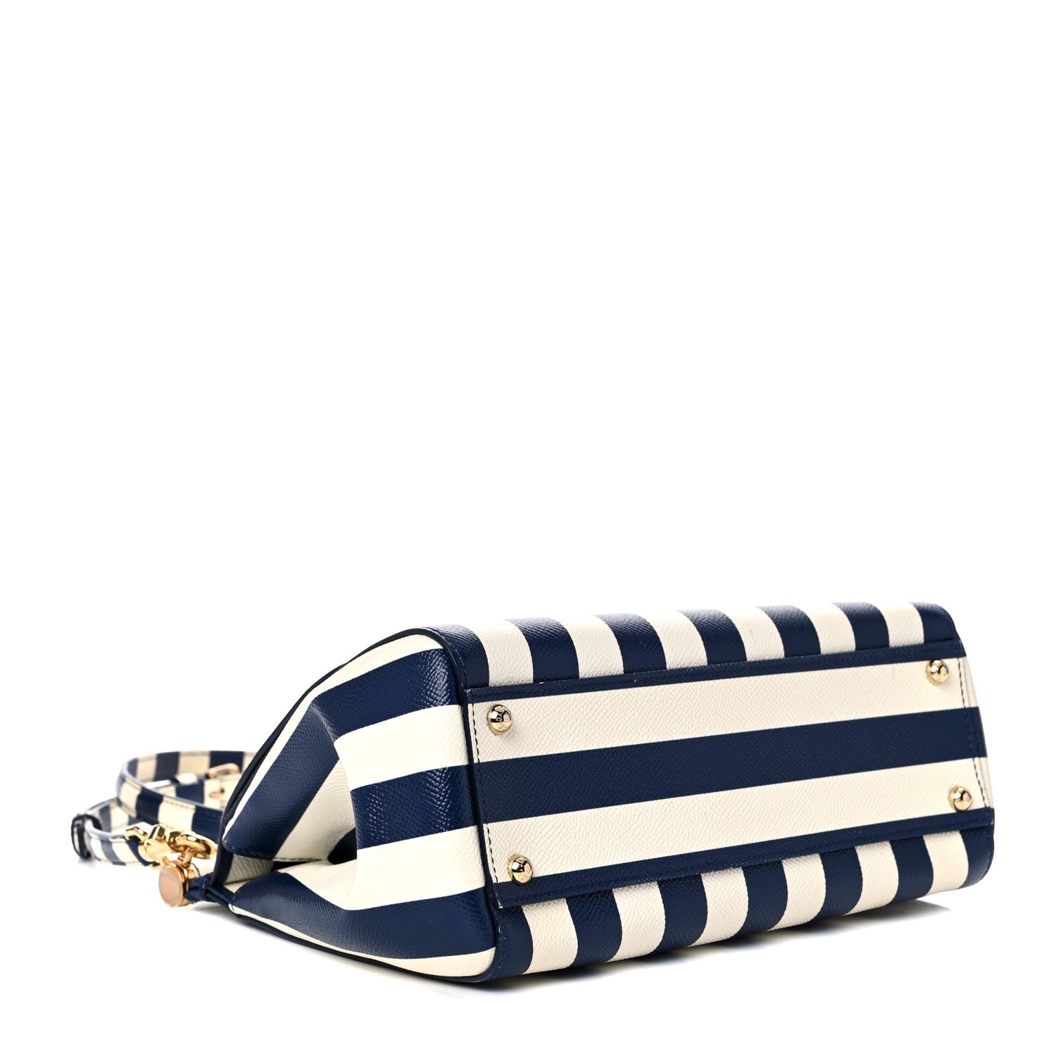 Dolce & Gabbana Dauphine Embroidered Striped Print Medium Miss Sicily Satchel White 4 of 13