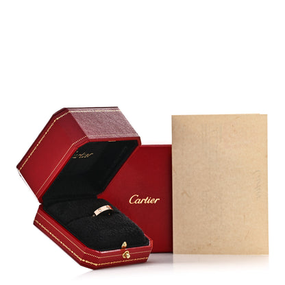 Cartier 18K Pink Gold 8 Diamond 4mm LOVE Wedding Band Ring 50 5.25 5 of 5