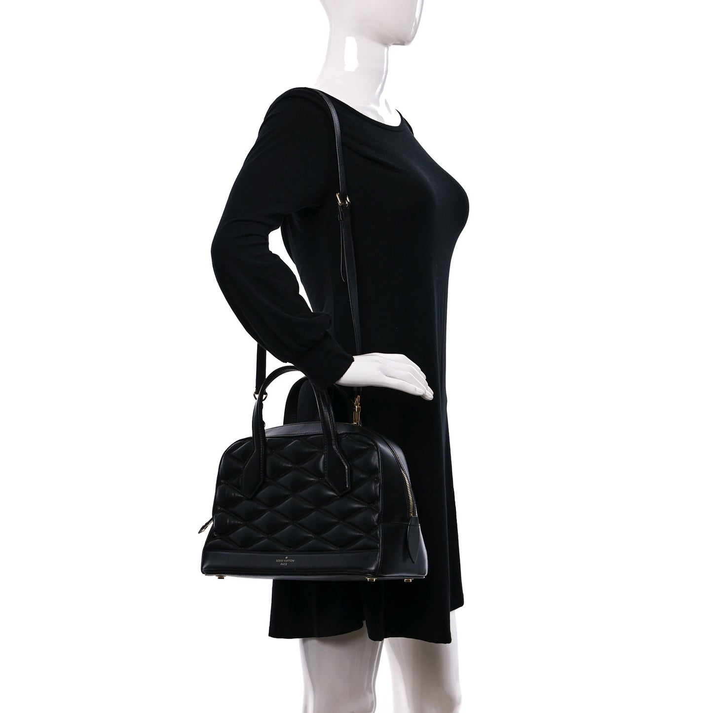 Lambskin Malletage Dora PM Black