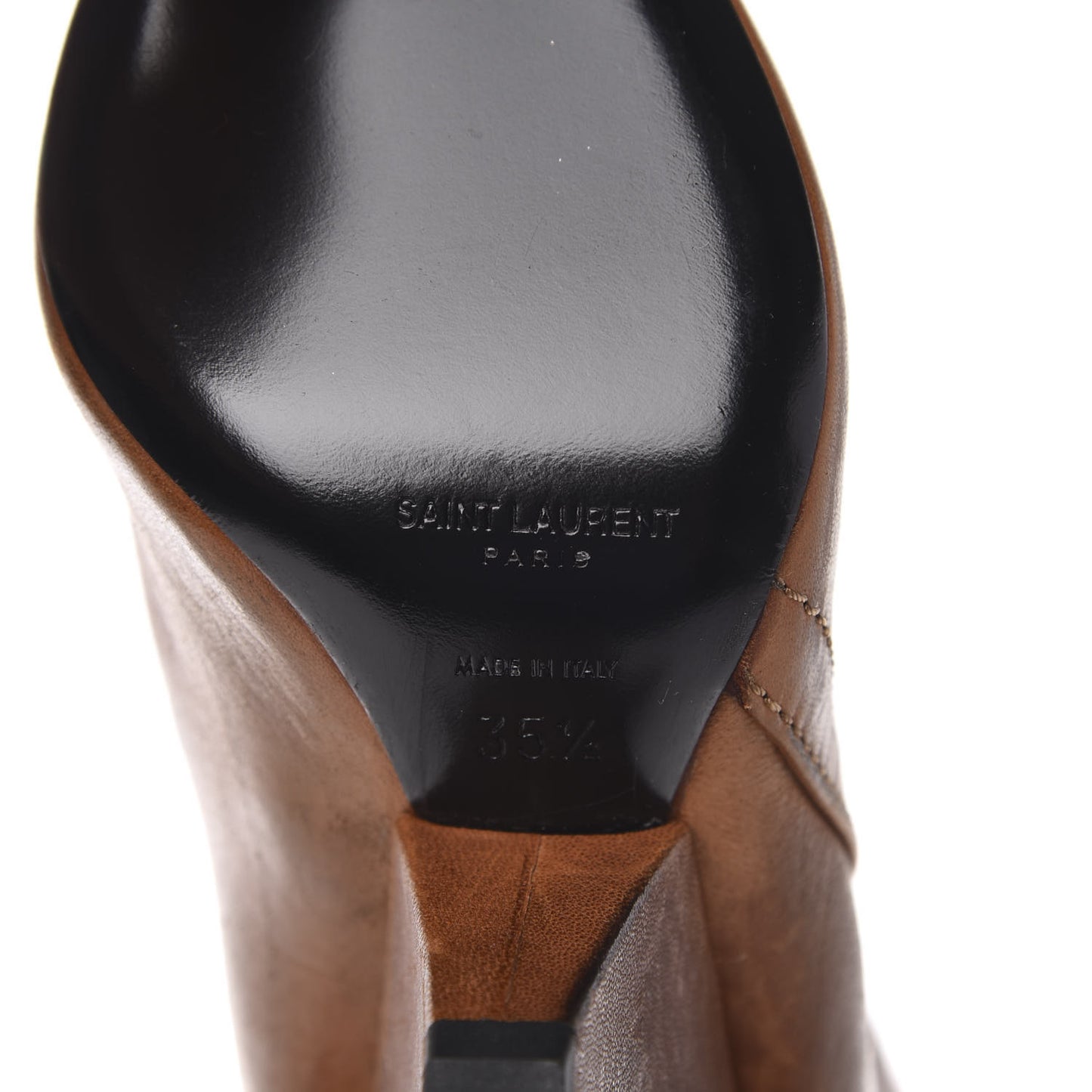 Calfskin Niki Zip Over The Knee Boot 35.5 Brown