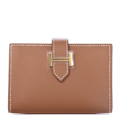 Hermes Epsom Bearn Card Holder Wallet Gold 1 of 7