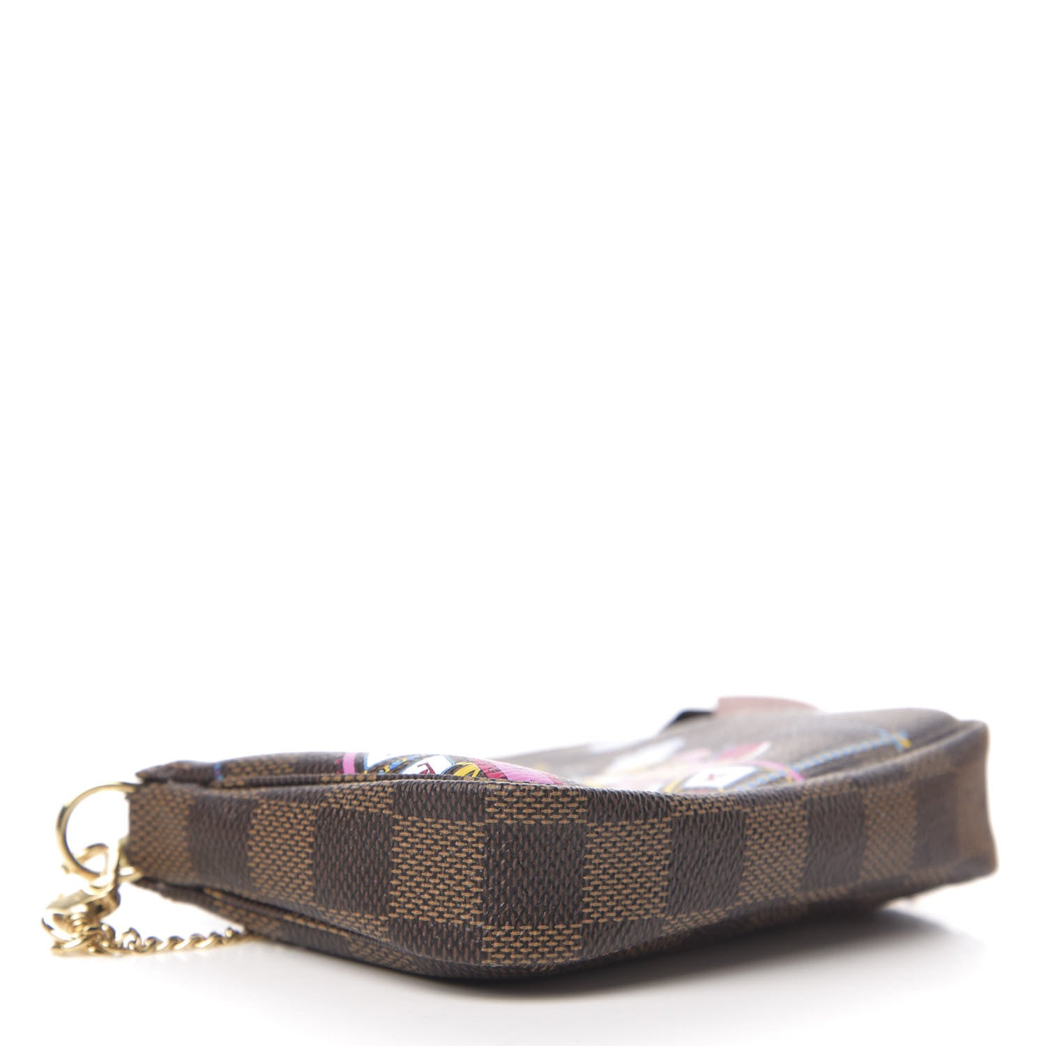 Louis Vuitton Damier Ebene 2020 Christmas Animation Big Wheel Mini Pochette Accessories Rose Ballerine 3 of 7