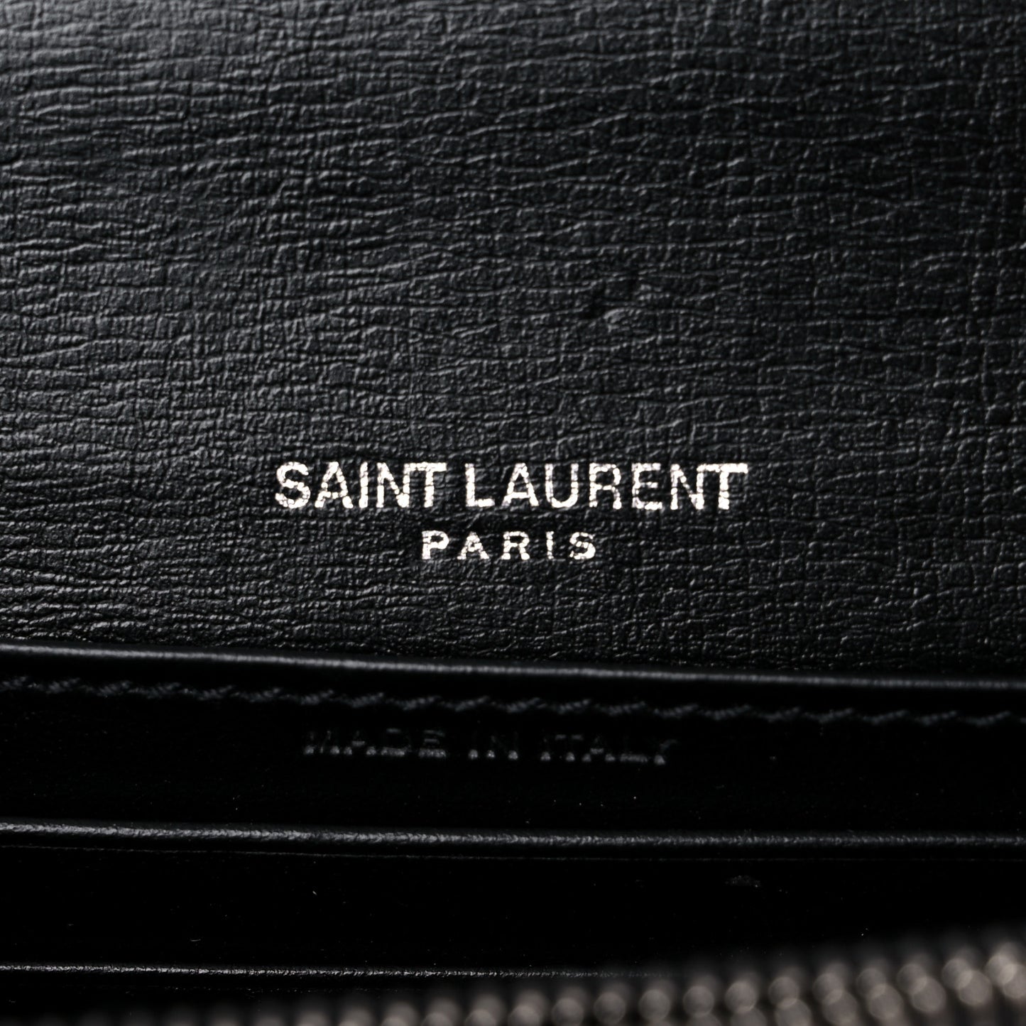Calfskin Monogram Sunset Chain Wallet Black
