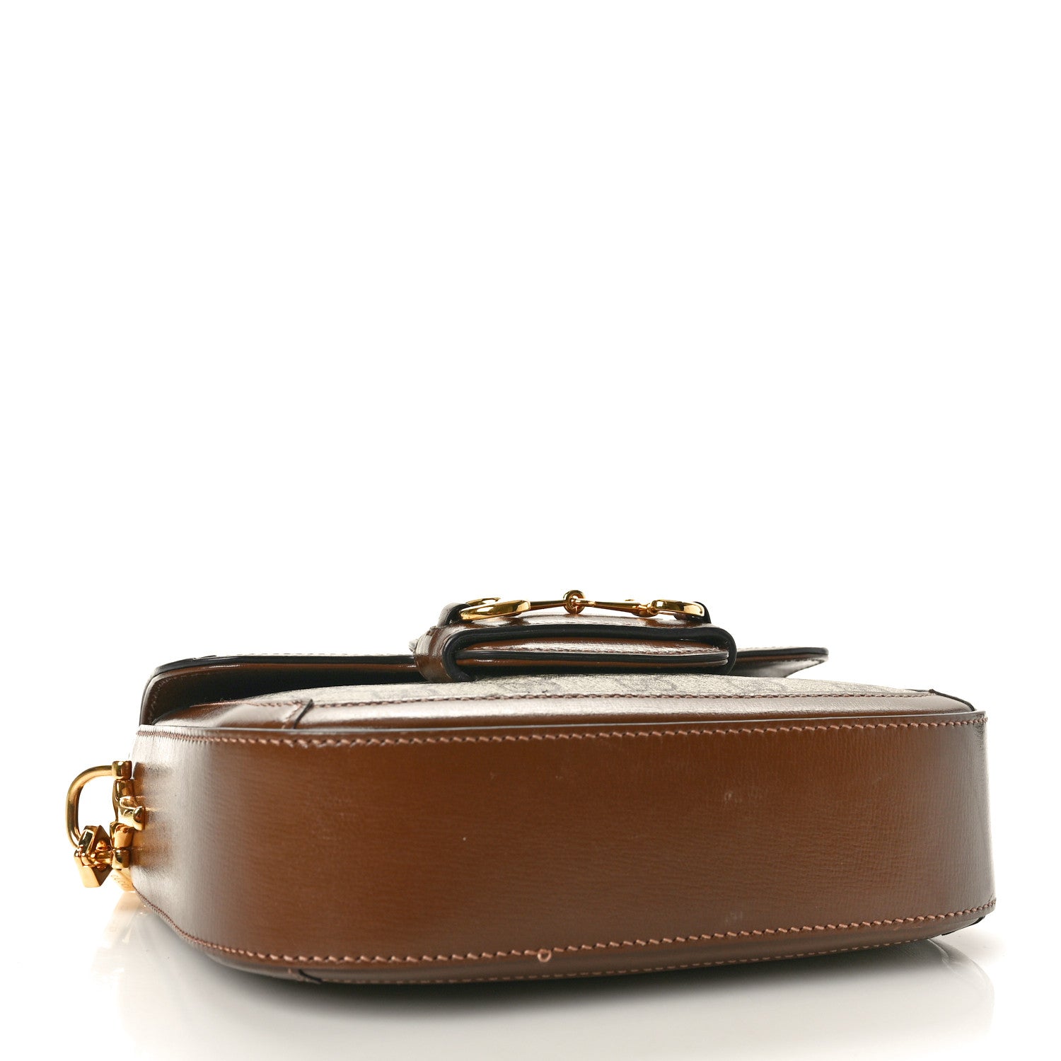 Gucci GG Supreme Monogram Web Mini Horsebit 1955 Shoulder Bag Beige Ebony Brown Sugar 4 of 10
