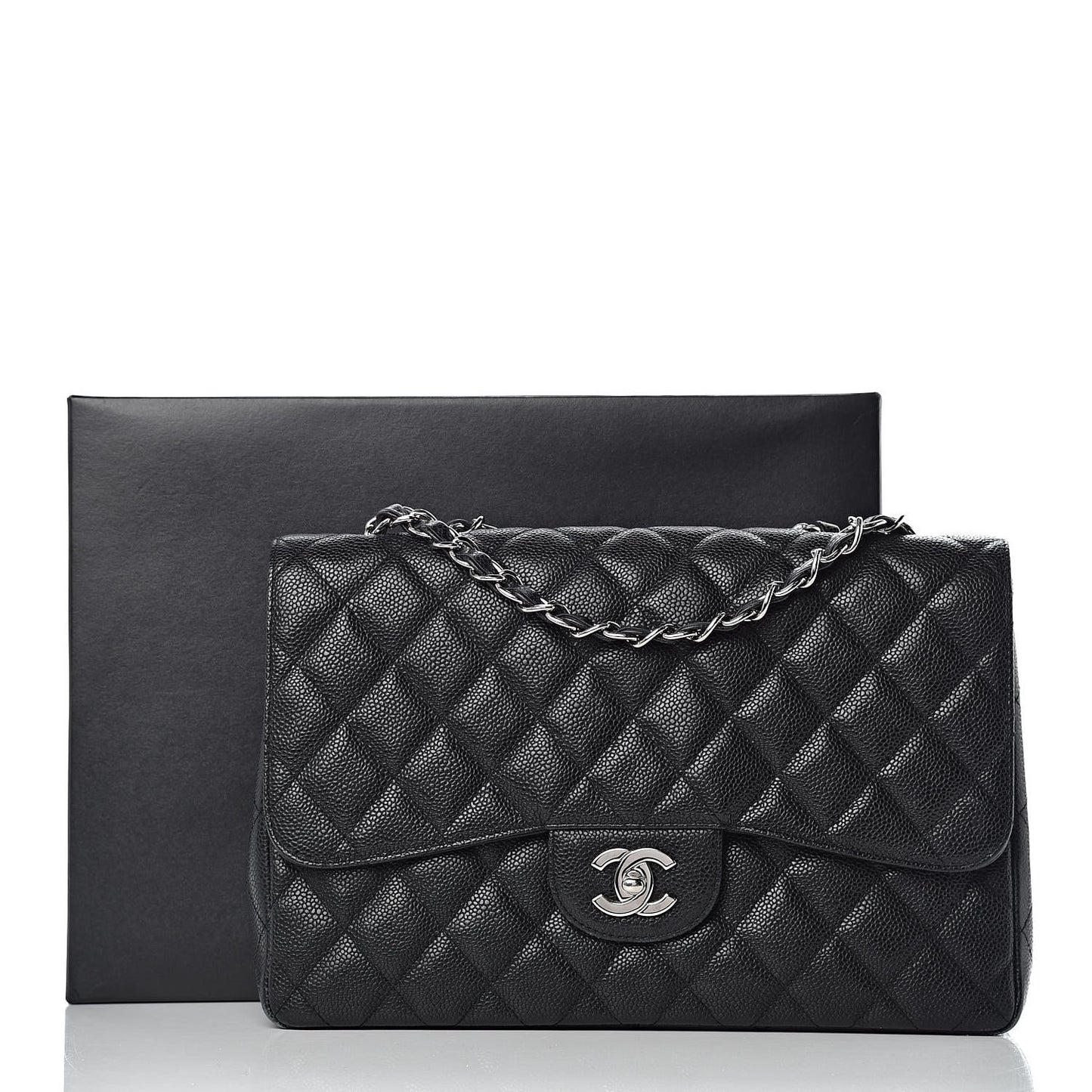 Caviar Quilted Jumbo Single Flap Black