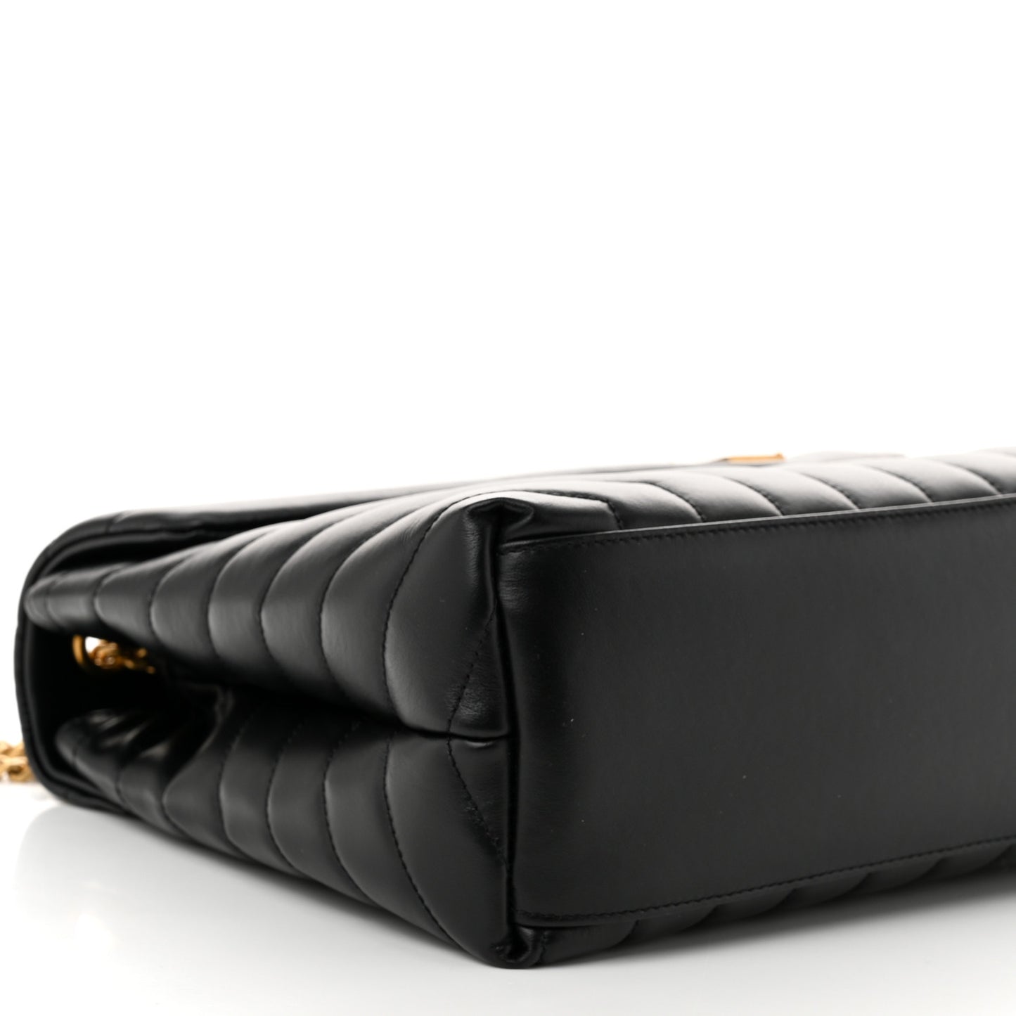 Calfskin Y Quilted Monogram Medium Loulou Chain Satchel Black