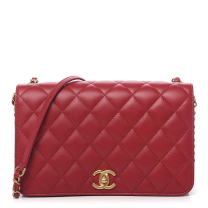 Chanel Calfskin Quilted Single Flap Bag Red 1 of 10