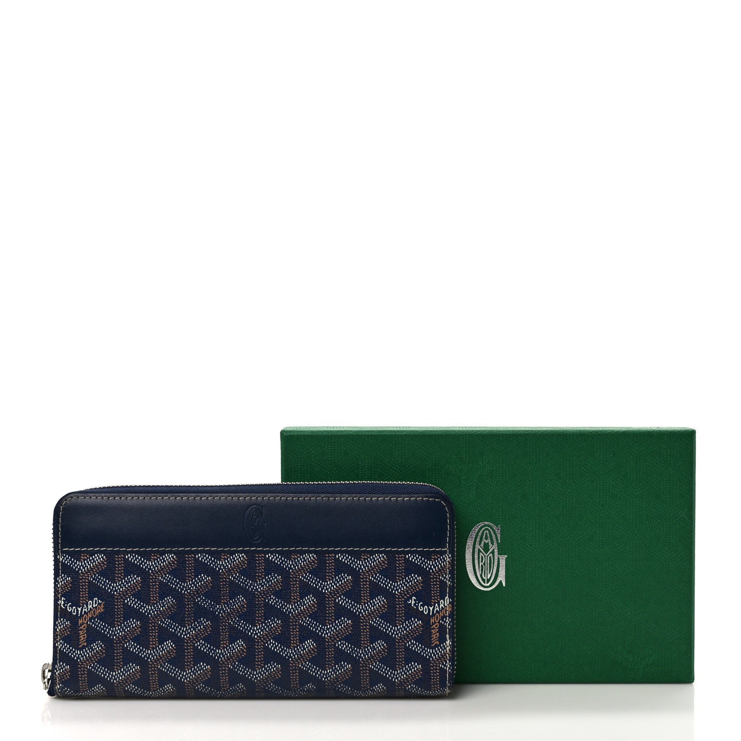 Goyardine Matignon Zip Around GM Wallet Navy