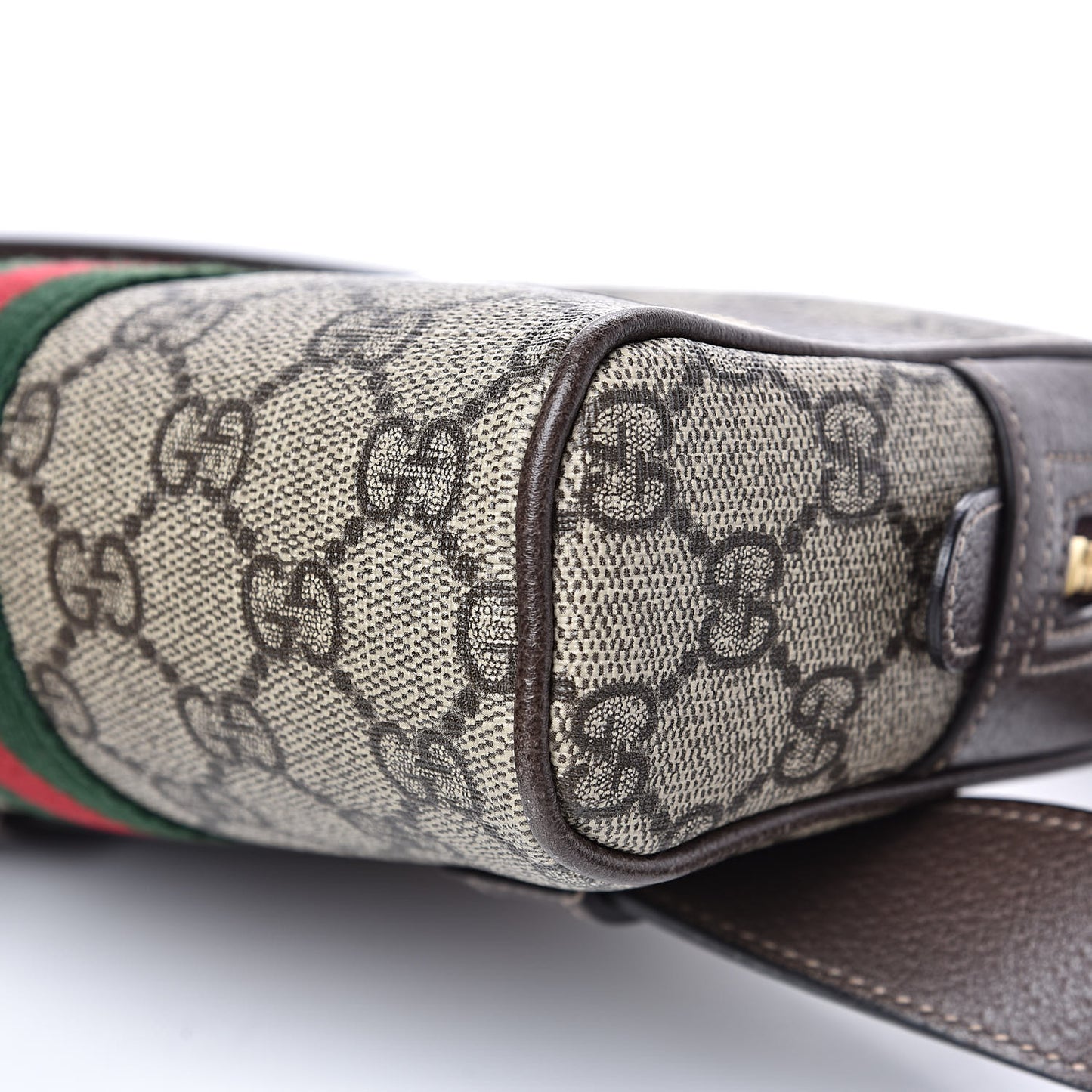 GG Supreme Monogram Web Small Ophidia Belt Bag 95 38 Dark Brown