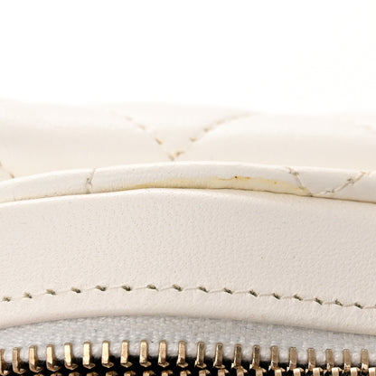 Chanel Lambskin Quilted CC In Love Heart Clutch With Chain White 12 of 13