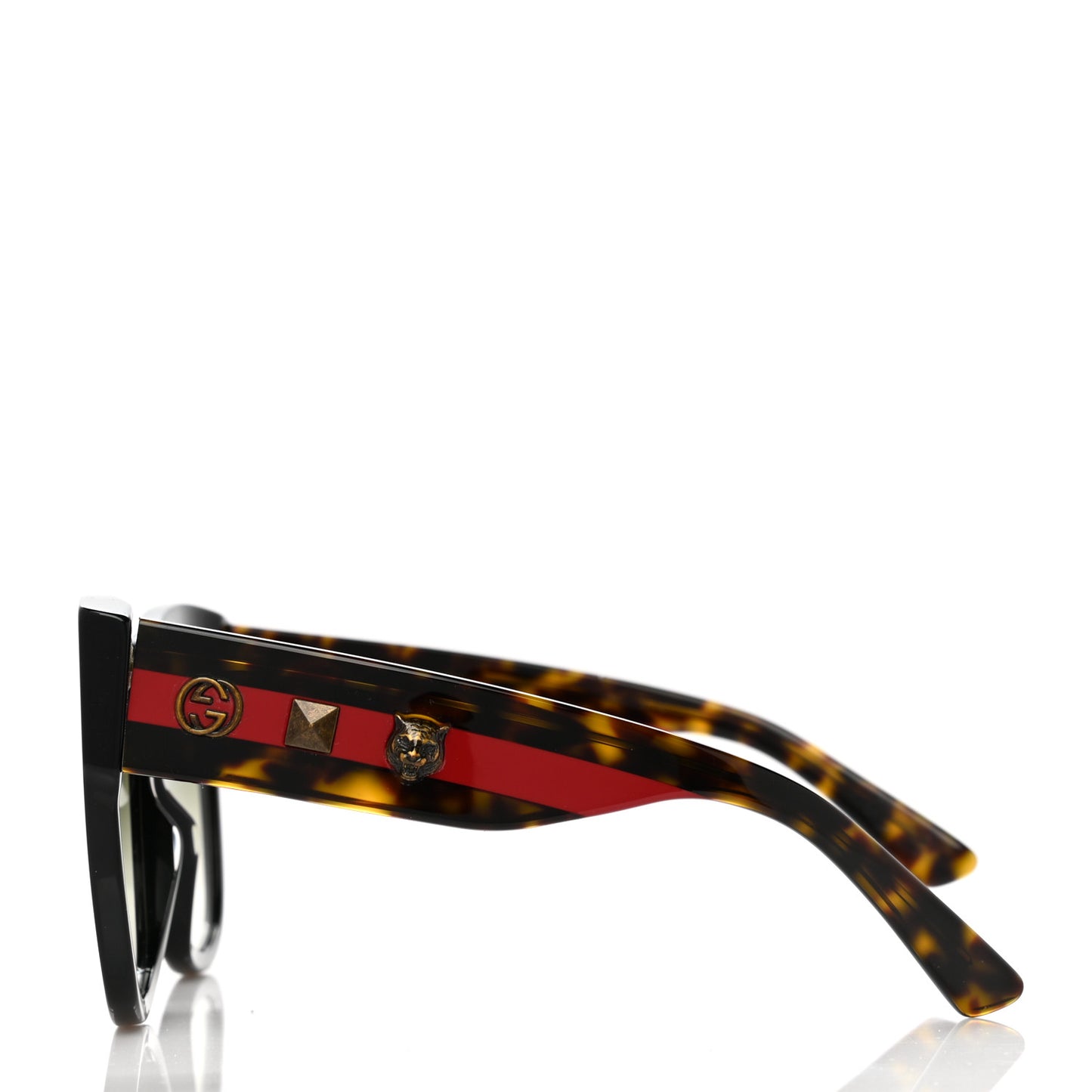Square Frame Web Sunglasses GG0059S Black Tortoise